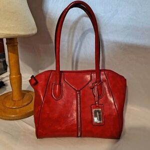Nine West Red Leather Shoulder Bag